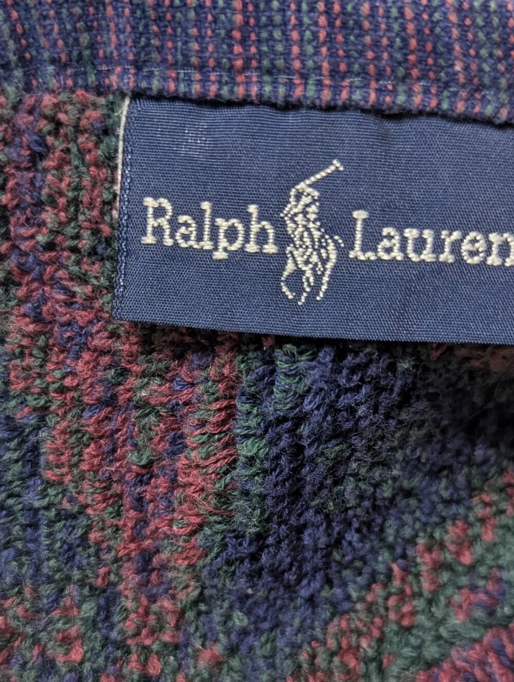 Vintage Ralph Lauren Paisley Medallion Hand Towel Jewel Tones USA Blue Purple
